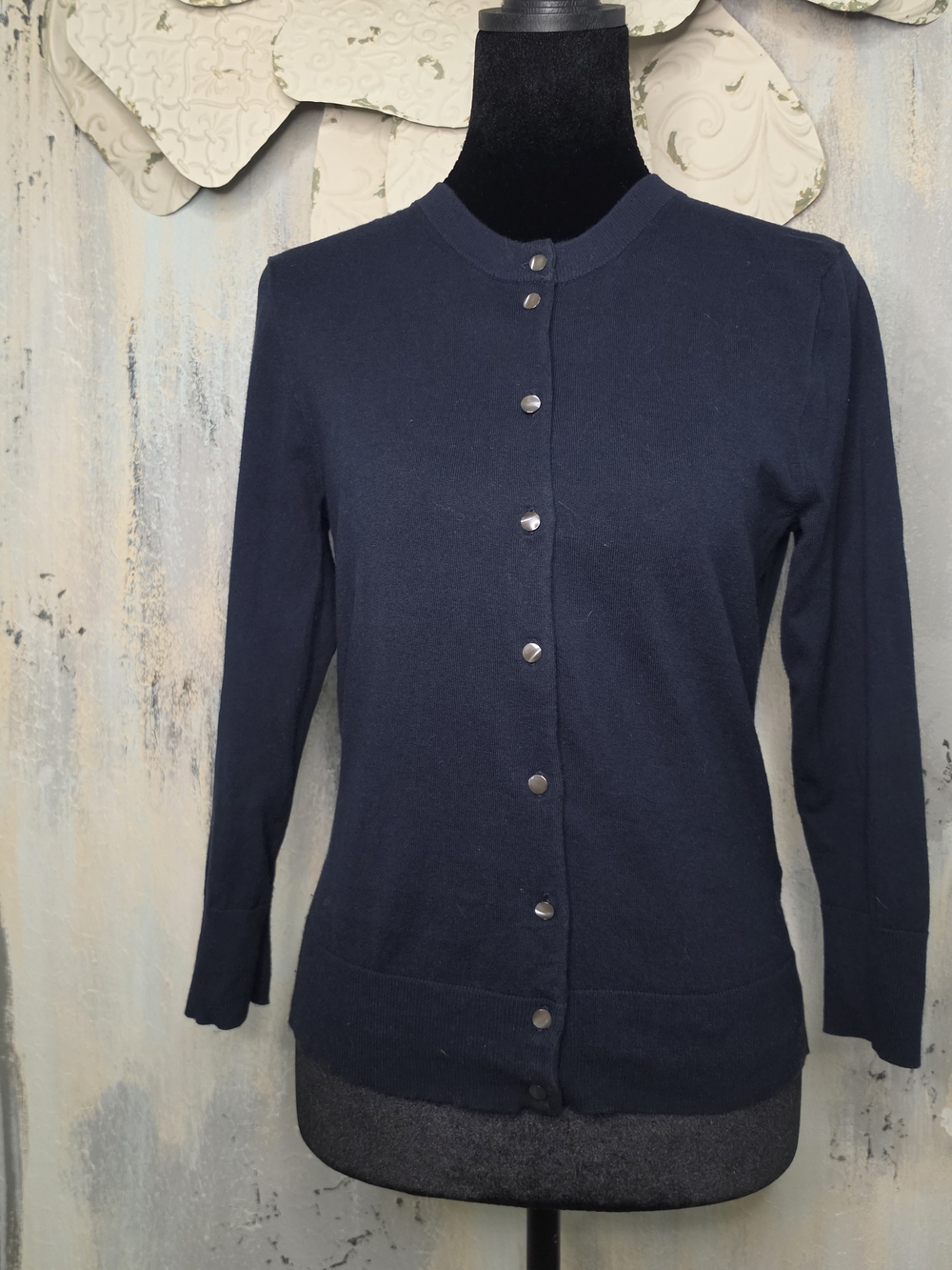 J. Crew Navy Button-Front Women's Cardigan